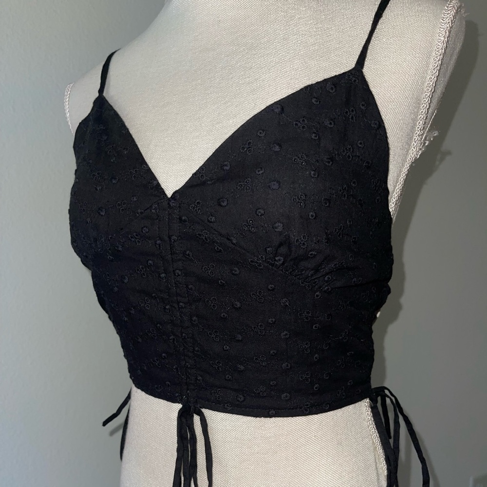 SOLD Nectar Black Eyelet Crop Top